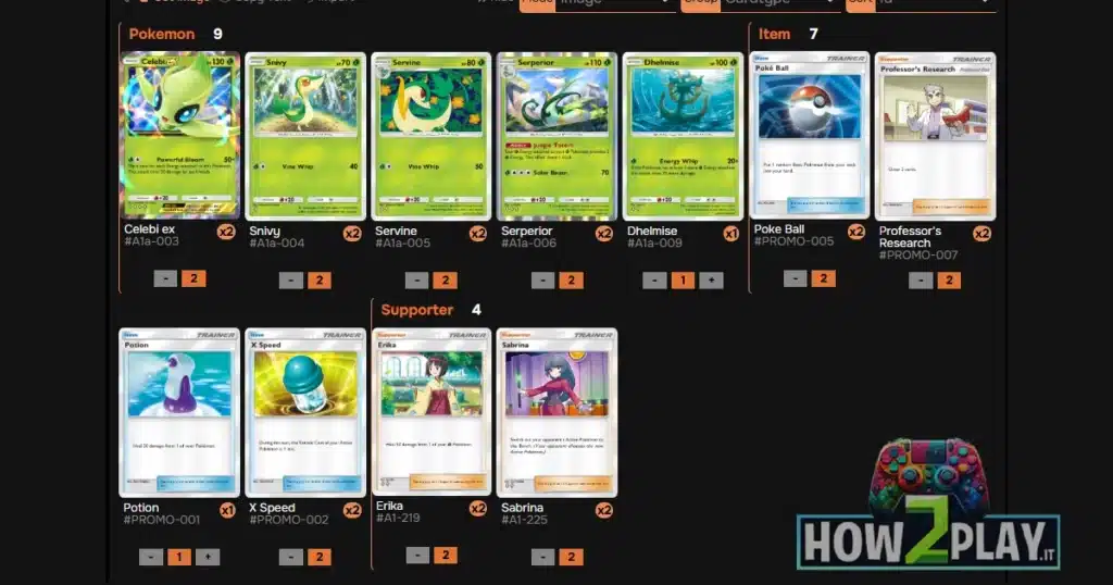 Lista Carte: Celebi ex Serperior Deck