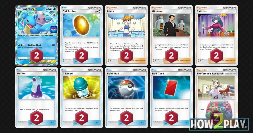 Lapras EX Deck: Questo mazzo di Pokémon Pocket ti sorprenderà 4 Lista delle carte del Lapras EX Deck