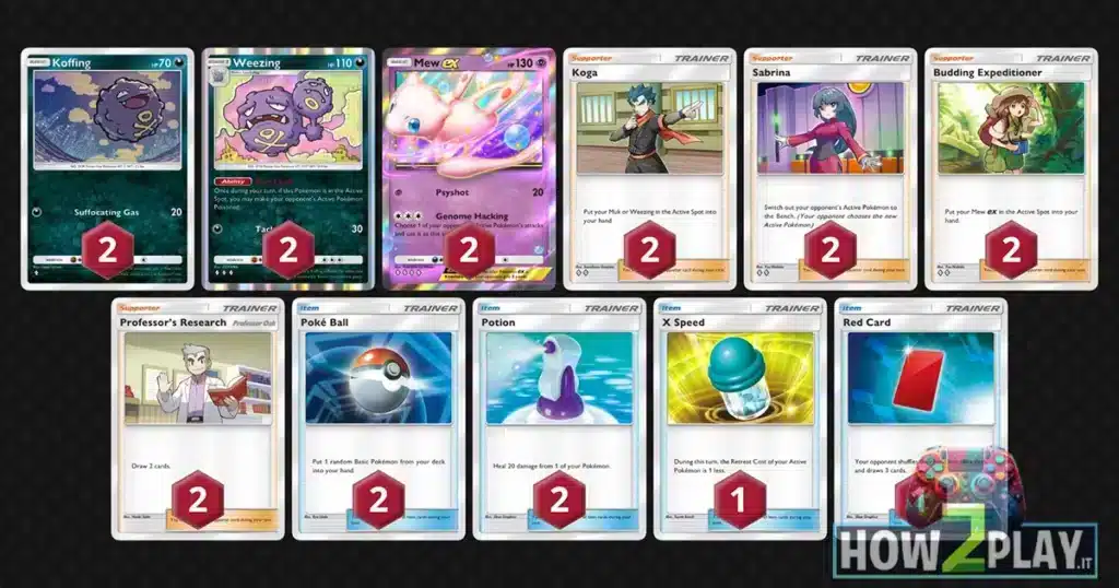 Deck Mew ex e Weezing: Guida Completa e Lista Carte - Pokémon Pocket 4 Lista Carte Mew ex e Weezing Deck