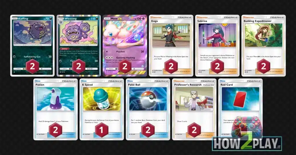 Mew EX e Weezing Deck - Guida e Lista Carte per Pokémon Pocket 4 Lista Carte - Mew EX e Weezing Deck