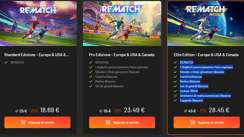 Quale versione di Rematch scegliere?